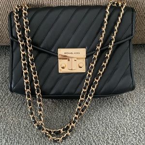 Michael Kors Rose Quilted Faux Leather Shoulder Bag